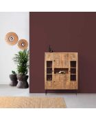 4-türiges Bücherregal Manguier Sculture II beige - 120x40x155 cm