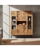 4-türiges Bücherregal Manguier Sculture II beige - 120x40x155 cm