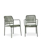 2 sedie da giardino impilabili MARCEAU verde oliva e verde oliva