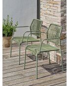 2 sedie da giardino impilabili MARCEAU verde oliva e verde oliva