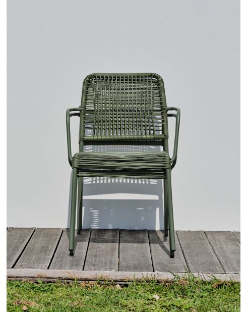 2 fauteuils de jardin empilables MARCEAU vert olive et vert olive