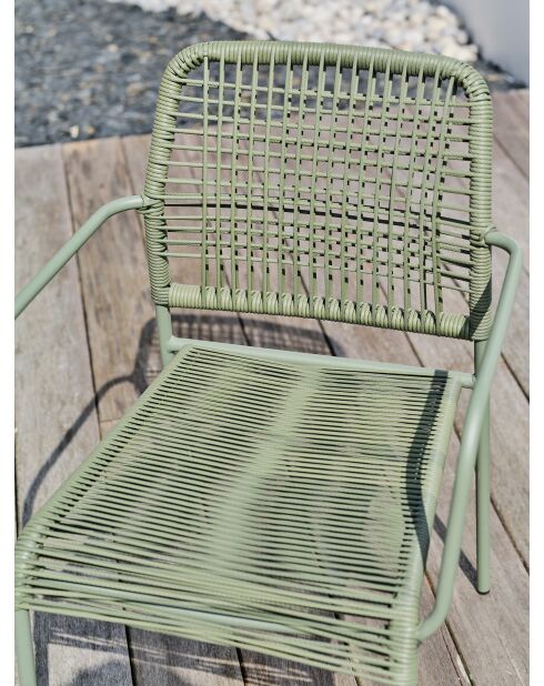 2 fauteuils de jardin empilables MARCEAU vert olive et vert olive