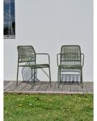 2 sedie da giardino impilabili MARCEAU verde oliva e verde oliva