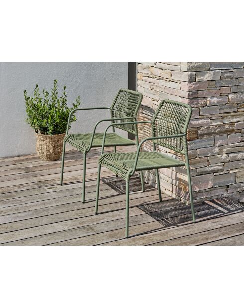 2 sedie da giardino impilabili MARCEAU verde oliva e verde oliva