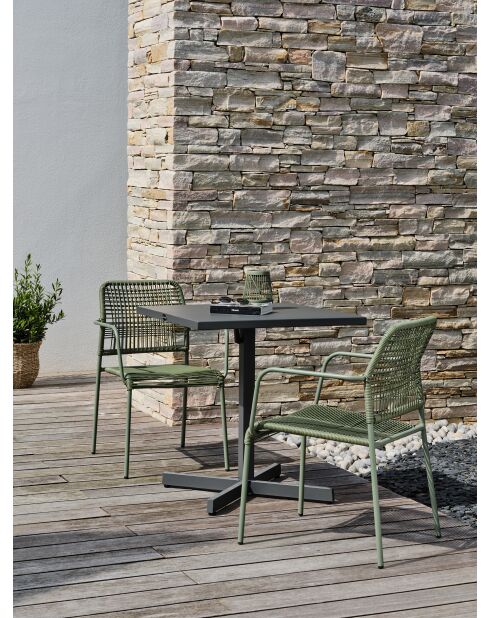LOUISE Gartenset für 2 Personen anthrazitgrau/olivgrün