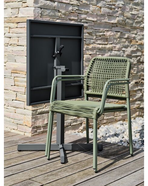 LOUISE Gartenset für 2 Personen anthrazitgrau/olivgrün