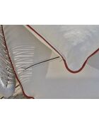 Salón de jardín bajo CUZCO de 5 plazas en aluminio, imitación madera y cuerda tejida marrón y blanca