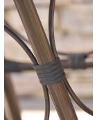 USHUAIA Stapelbarer Gartensessel aus beigem Textilene und braunem Aluminium - 103x62x100cm