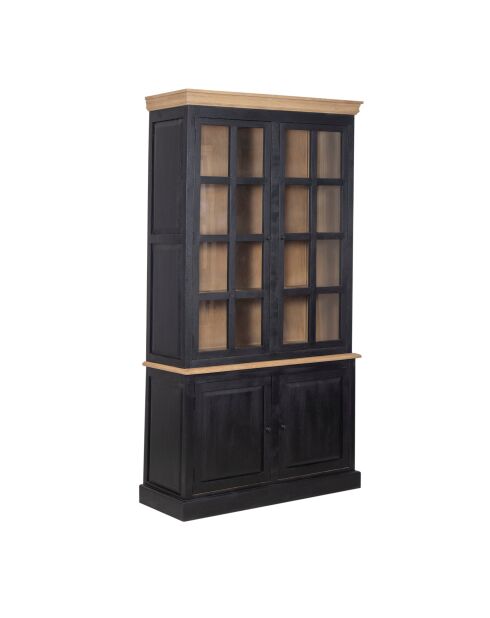 Kela Vitrine mit 2 Türen, 120 x 45 x 220 cm, schwarz