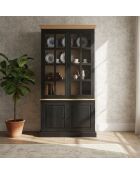 Kela Vitrine mit 2 Türen, 120 x 45 x 220 cm, schwarz