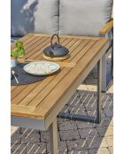 YONAHA 7-zits tuinset in aluminium en acaciagrijs antraciet