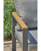 YONAHA 7-zits tuinset in aluminium en acaciagrijs antraciet