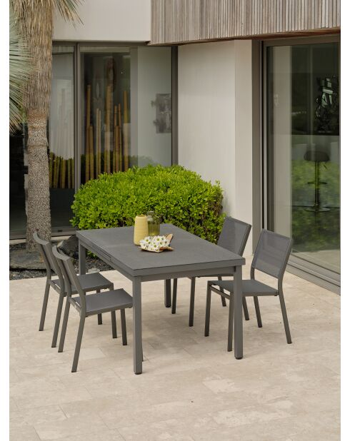 DANIA Gartenset für 4 Personen Anthrazitgrau