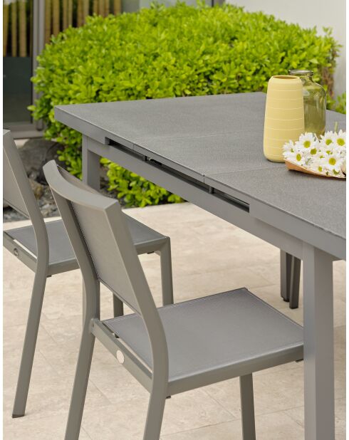 DANIA Gartenset für 4 Personen Anthrazitgrau