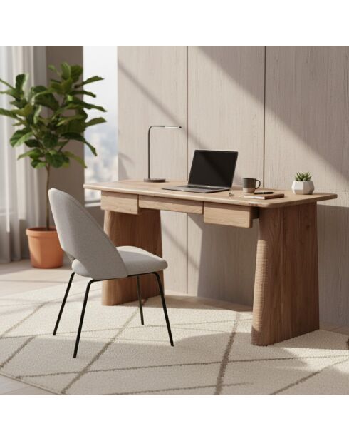 Bureau 3 Tiroirs Contemporary beige - 145x60x76 cm