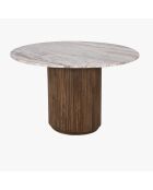 Bout de canapé plateau marbre Manguier Kfir III marron - 50x50x55 cm