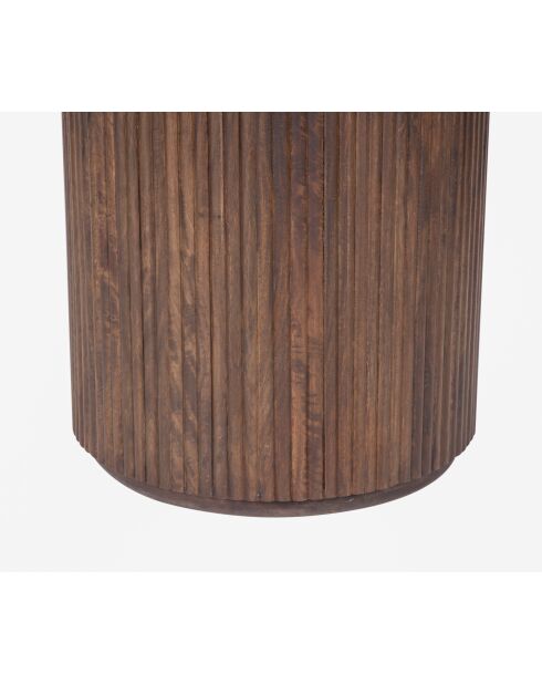 Bout de canapé plateau marbre Manguier Kfir III marron - 50x50x55 cm