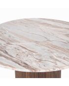 Bout de canapé plateau marbre Manguier Kfir III marron - 50x50x55 cm