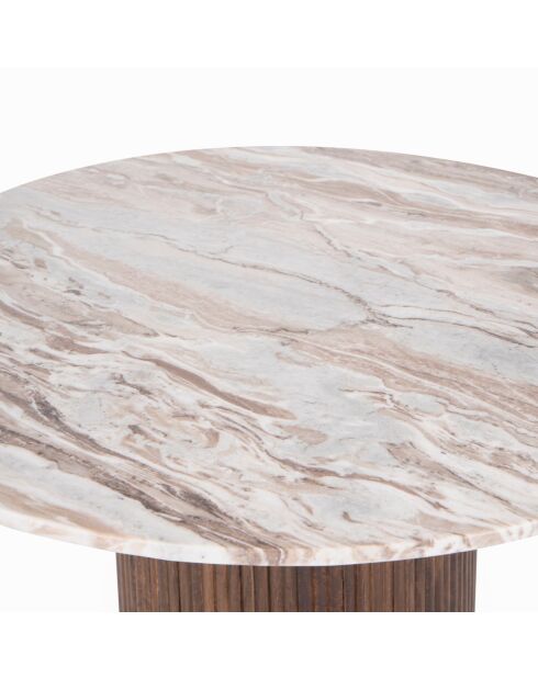 Bout de canapé plateau marbre Manguier Kfir III marron - 50x50x55 cm