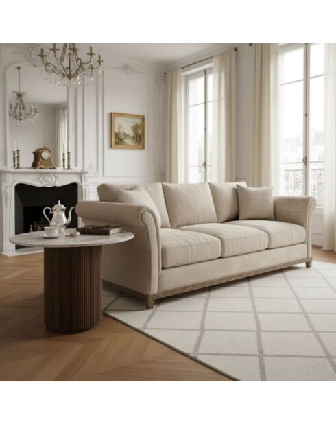 Bout de canapé plateau marbre Manguier Kfir III marron - 50x50x55 cm