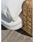 Salotto da giardino basso a 5 posti RAMATUELLE in alluminio e resina intrecciata marrone e bianca