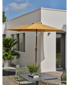 MARBELLA Regenschirm mit Kurbel aus anthrazitgrauem und senfgelbem Aluminium - 138x14x14cm