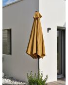 MARBELLA Regenschirm mit Kurbel aus anthrazitgrauem und senfgelbem Aluminium - 138x14x14cm