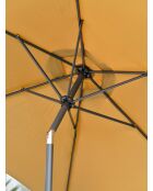 MARBELLA Regenschirm mit Kurbel aus anthrazitgrauem und senfgelbem Aluminium - 138x14x14cm