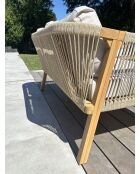 Salón de jardín bajo SERENA de 7 plazas en madera de acacia marrón y gris