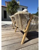 Salón de jardín bajo SERENA de 7 plazas en madera de acacia marrón y gris