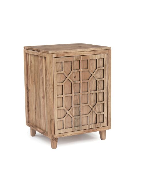 Nachttisch mit 1 geraden Tür Acacia Punjab-II gelb/gold - 45x40x62 cm