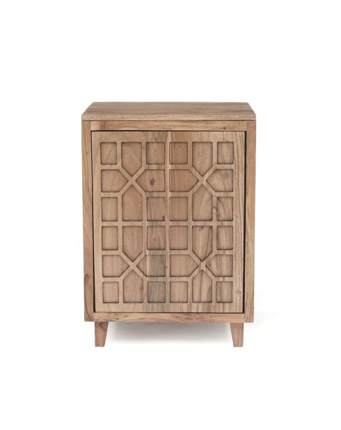 Nachttisch mit 1 geraden Tür Acacia Punjab-II gelb/gold - 45x40x62 cm