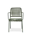 Fauteuil de jardin empilable MARCEAU en corde et acier vert olive et vert olive
