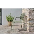 Fauteuil de jardin empilable MARCEAU en corde et acier vert olive et vert olive
