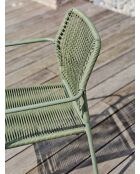 Fauteuil de jardin empilable MARCEAU en corde et acier vert olive et vert olive