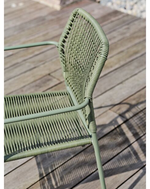 Fauteuil de jardin empilable MARCEAU en corde et acier vert olive et vert olive