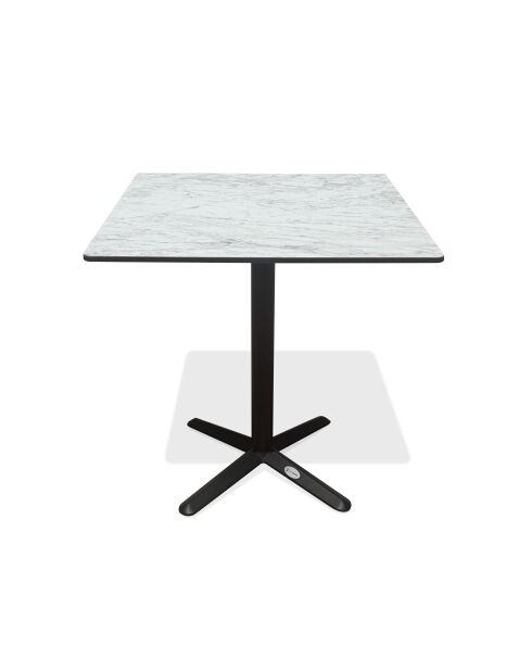 BISTRO quadratischer Gartentisch mit schwarz-weißem Marmoreffekt - 70x70x74 cm
