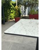 BISTRO quadratischer Gartentisch mit schwarz-weißem Marmoreffekt - 70x70x74 cm
