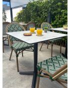 BISTRO quadratischer Gartentisch mit schwarz-weißem Marmoreffekt - 70x70x74 cm