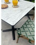 BISTRO quadratischer Gartentisch mit schwarz-weißem Marmoreffekt - 70x70x74 cm