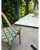 BISTRO quadratischer Gartentisch mit schwarz-weißem Marmoreffekt - 70x70x74 cm