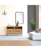 Klein tv-meubel met 2 laden Manguier Sculture II beige - 104x40x64 cm