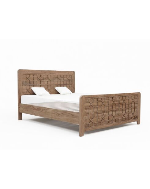 Acacia Punjab-II beige queensize bed - 169x209x115 cm