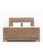 Beiges Queensize-Bett Acacia Punjab-II - 169x209x115 cm