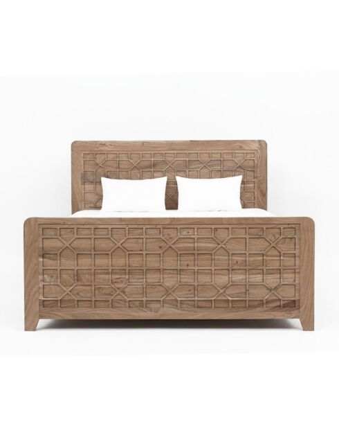 Acacia Punjab-II beige queensize bed - 169x209x115 cm