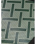 Fauteuil de jardin empilable BISTRO en aluminium effet bois et textilène marron et vert - 103x62x100cm