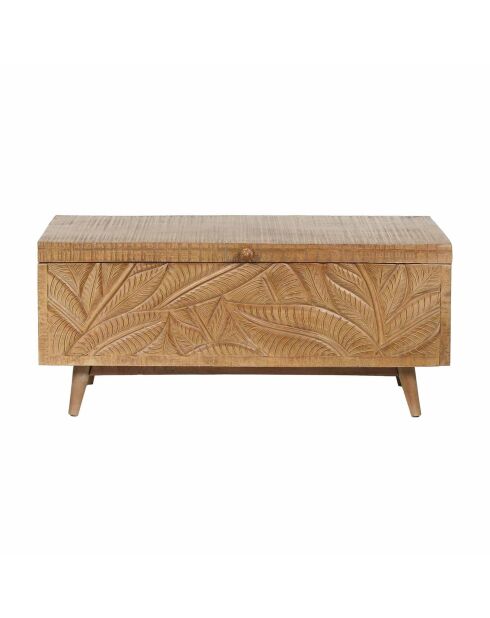 Grote uitgesneden kist Manguier Floria II bruin - 100x40x45 cm