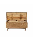 Grote uitgesneden kist Manguier Floria II bruin - 100x40x45 cm