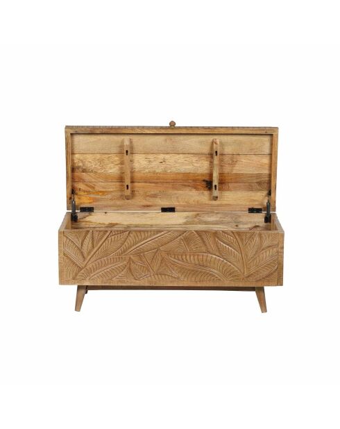 Grote uitgesneden kist Manguier Floria II bruin - 100x40x45 cm