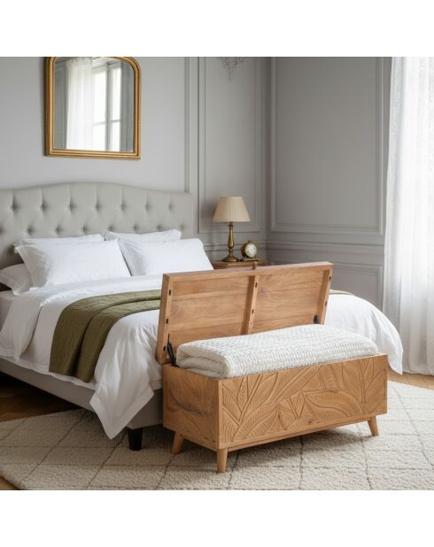 Grote uitgesneden kist Manguier Floria II bruin - 100x40x45 cm